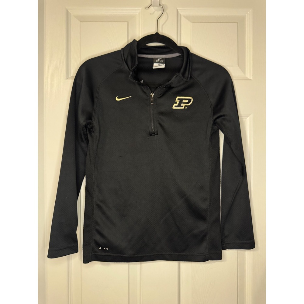 Nike Purdue Boilermakers Womens Medium Black Dri-FIT Quarter Zip Pullover Top